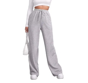 Straight Leg <b>Trousers</b> Pants Oversized Sweatpants Women's Solid Color <b>Drawstring</b> Baggy Sweat Pants Joggers - Product Image 4