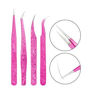DANTRIC IMPLANTS Volume Boot Kit de pinces pour extensions de cils, ciseaux à ressort de précision, pointe lisse, forme nuage, poignées effet miroir - Product Image 1