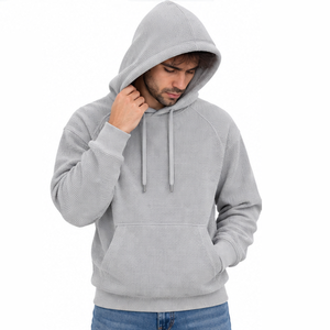 Sweat à capuche pour homme en tricot gaufré, texturé premium, décontracté, à manches longues, personnalisable, vente en gros, fournisseur d'usine - Product Image 1
