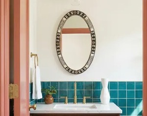 Designer <b>Arch</b> Top Mirror With Detailed Mosaic <b>Frame</b> For Wall Decor Accent Enhances Interiors With A Classic And Artistic Look - Product Image 2