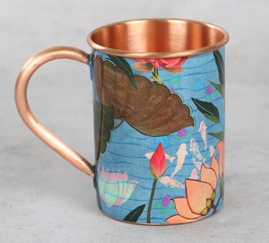 Mug en cuivre artisanal à finition martelée, idéal pour la maison, la cuisine, les repas et les cadeaux - Product Image 2