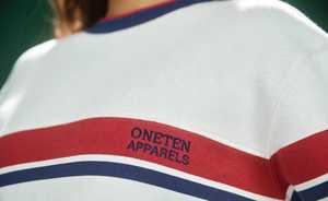 ชุดเสื้อสเวตเชิ้ตและกางเกงขาสั้นผ้าฟลีซโอเวอร์ไซส์สำหรับผู้หญิง ยี่ห้อ Oneten ลายทางสีขาว ชุดลำลองสไตล์สปอร์ต 3 ชิ้น - Product Image 4