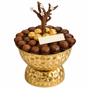 Premium Silver Plated Metal Serving Bowl with Ornate <b>Tree</b> Branch Feet Aluminum Candy Dish Serveware for Luxury Catering Display - Product Image 5