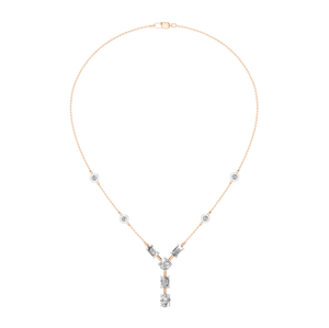 สร้อยคอประดับเพชรรูปตัว Y สำหรับผู้หญิงสินค้าขายดีเครื่องประดับชุบทอง14K 18K ประดับเพชรมรกตทรงกลมทรงรีผลิตในอินเดีย - Product Image 3