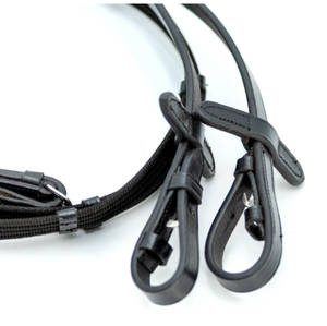 En gros Bridon de cheval en cuir de qualité supérieure fait main avec rênes, durable et confortable, pour l'équitation et l'entraînement, noir Cob - Product Image 4