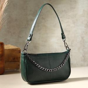 Sac à bandoulière en cuir véritable vert pour femme, mini sac fourre-tout avec poignée supérieure et sangle amovible, artisanat du cuir - Product Image 4