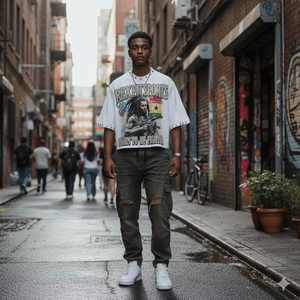 สินค้าขายดี เสื้อยืดผู้ชาย ราคาส่ง 240 GSM เสื้อผ้าสตรีทแวร์ ผู้ผลิตชั้นนำ สกรีนโลโก้ เสื้อยืดทรงบ็อกซี่ - Product Image 5