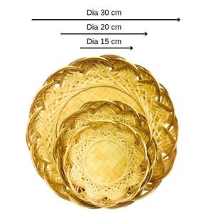 Premium Handmade Bamboo <b>Basket</b> Set of 3 Vietnamese Serving Tray Boho Flat <b>Basket</b> Wall Decor OEM Vietnam Supplier - Product Image 3