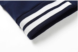 เสื้อแจ็คเก็ตวาร์ซิตี้สีน้ำเงินสำหรับทุกเพศ ยี่ห้อ ROLEIN SPORTS แขนเสื้อสีขาว ปักตัวอักษร G ด้านหน้า คอจีน สไตล์พรีปปี้ สำหรับฤดูใบไม้ร่วง กันลม - Product Image 3