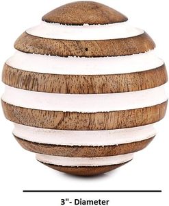 Bolas Decorativas de Madera de Mango para Centro de Mesa o Uso Individual, Ideales para Sala de Estar, Comedor, Mesa de Centro (3" x 3" x 3") - Product Image 4