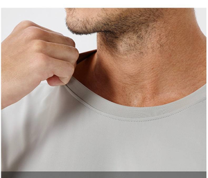 T-shirt unisexe à manches courtes, uni, pour l'été, entraînement, sport, gym, vêtements de sport, yoga, 100% coton, séchage rapide - Product Image 3