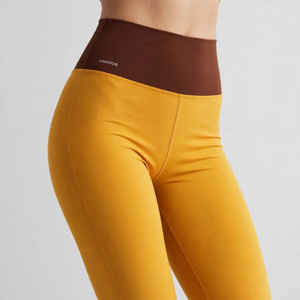 Amkoor Women's High Waist Full Length <b>Leggings</b> Solid Color Spandex/<b>Nylon</b> Knitted Stretch Breathable Comfortable Casual Seamless - Product Image 4