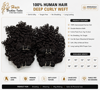 HAIR FASHION INDIA Extensions de cheveux humains vierges indiens Remy à ondulations profondes, double trame machine, 8-30 pouces, texture douce, 100GM