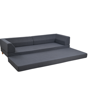 Upholstered Toddler <b>Bed</b> Velvet Three Seat <b>Modern</b> Sectional Modular Foldable Full Sponge Compression <b>Sofa</b> <b>Bed</b> Tufted Back Armless - Product Image 4