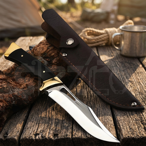 Cuchillo Bowie de Supervivencia Hecho a Mano, Hoja de Acero D2, Mango de Micarta Negra, 58-60HRC, Alto Pulido, Funda de Cuero, OEM, El Mejor Regalo para Él - Product Image 5