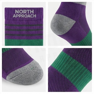 North Approach Crew <b>Socks</b> Striped Green Breathable <b>Running</b> <b>Socks</b> for Adults Summer Season - Product Image 4