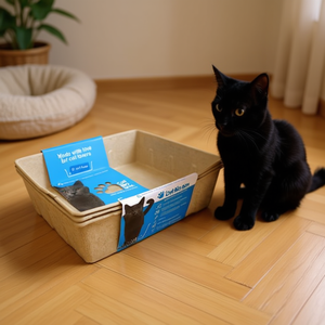 Bac à litière pour chat biodégradable Yommy 35x42x11cm, écologique pour chats - Product Image 2