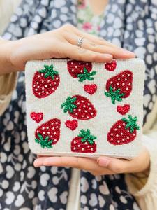 Monedero de cuentas hecho a mano, cartera pequeña de cuentas de semillas, bolsa con cremallera colorida, accesorio ligero hecho a mano, regalo único - Product Image 3