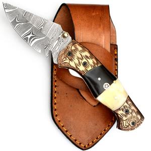 Couteau de poche pliant EDC artisanal en acier Damas de haute qualité – Offre spéciale – Couteau pliant d'extérieur en acier Damas - Product Image 6