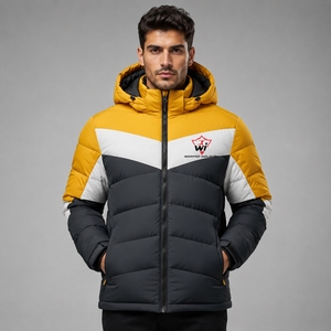 Men Puffer <b>Jacket</b> Premium Quilted Winter Coat Lightweight Insulated Fabric Warm Comfortable Outerwear For Casual Daily Wear - Product Image 1