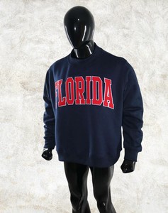 Florida Letter Custom <b>Mock</b> <b>Neck</b> Sweatshirt Men Heavyweight Fleece Pullover Cotton Blend Casual Streetwear Blank OEM Manufacturer - Product Image 3