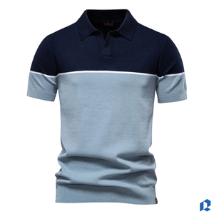 Polo homme de qualité supérieure, logo personnalisé, coton, manches courtes, color block, vente en gros, fabricant OEM ODM - Product Image 5