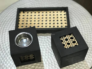 Handmade Wooden and Rattan Arabic Incense Burner Set Beautiful Bakhoor Mabkhara Incense Burner Custom Size for Home Use - Product Image 3
