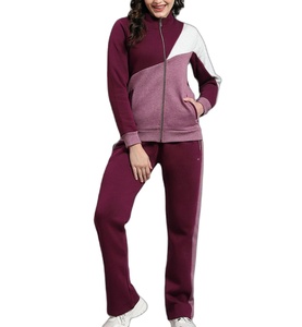 Ensemble de survêtement vert clair pour femmes, manches longues, col montant, fermeture éclair sur le devant, couleur unie, pantalon de jogging décontracté avec poches latérales - Product Image 3