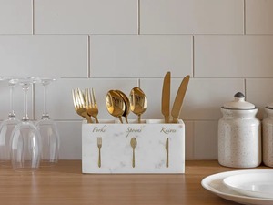 Support de Rangement pour Ustensiles de Cuisine en Résine pour Comptoir – Organisateur de Couverts, Cuillères, Fourchettes, Couteaux et Gadgets - Product Image 4