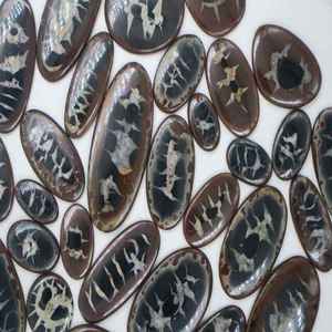 Venta al por mayor de lotes de cabujones de piedra preciosa septaria negra de alta calidad, hechos a mano, piedras preciosas sueltas de septaria negra - Product Image 2