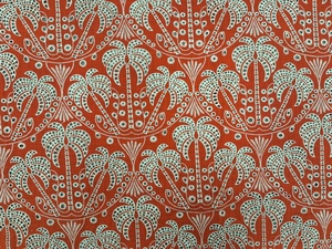 Tela Bordada de Algodón Roja y Blanca de Primera Calidad en Oferta |   Tela con Diseño de Palmeras para Vestidos |   Tela de Algodón de Diseño - Product Image 4