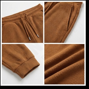 Custom <b>Joggers</b> Heavyweight Thick 100 Cotton Women Waffle Knit Sweat Pants Baggy Track <b>Stacked</b> Sweatpants <b>Jogger</b> Pants For Men - Product Image 4