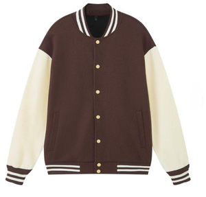 Blouson universitaire personnalisé avec logo, unisexe, grandes tailles, uni, teint, col montant formel, polaire épaisse, respirant, écologique - Product Image 2