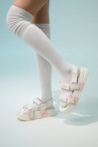 Women's Casual Cross-Strap Platform Open Toe Sandals Quick Dry Lightweight Rubber <b>Patch</b> Removable <b>Heel</b> Strap - Product Image 6