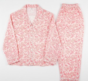 Cotton Hand Block Printed <b>Womens</b> Pajama Nightwear Two Piece Wholesale India - Product Image 3