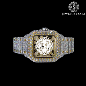 Best Quality Customized Stylish Elegant Luxury <b>Automatic</b> Rose Gold Moissanite Diamond Hip Hop Watch Available for Export Price - Product Image 1