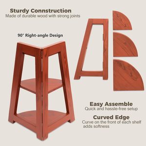 Organizador de Cocina de Madera |   Organizador de Esquina para Cocina |   Organizador de Escritorio para Oficina |   Estante de Almacenamiento Multiusos - Product Image 3