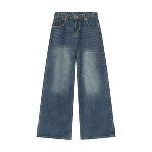 Pantalon baggy coupe droite pour homme, séchage rapide, jambe longue, jean décontracté en denim, confortable pour le quotidien, vêtement personnalisé, vente chaude 2026 - Product Image 1