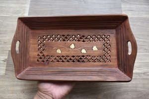 Handmade Vintage Wooden Serving <b>Tray</b> Wood <b>tray</b> <b>Breakfast</b> <b>tray</b> Kitchen <b>Tray</b> - Product Image 6