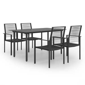 Ensemble de salle à manger en verre noir durable, ensembles de jardin standard - Product Image 1