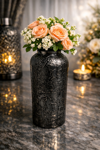 Jarrón de flores de metal de diseño artesanal con capa de raíz y acabado dorado antiguo para decoración del hogar y bodas, jarrón de mesa. - Product Image 6