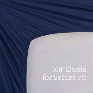 Set di Lenzuola Blu Navy in Microfibra, Resistenti al Restringimento e allo Sbiadimento, Facili da Curare, 4 Pezzi, per Letto Matrimoniale - Product Image 5