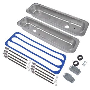 Coperchi Valvole Centrali Lucidati con Alette Corte e Guarnizione, Ricambi Motore per Motori SBC Small Block Chevy 5.0L 5.7L 305 350 Anni 1987-1997 - Product Image 6