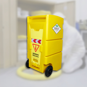 Yellow Chemical Spill Response Kit with Wheelie Cart 100L Emergency Absorbent Kit for Factory Warehouse Workshop - Product Image 3