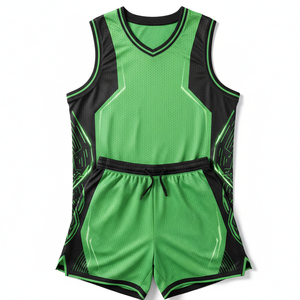 High Quality Printed Reversible Basketball Uniform Kit Sleeveless Breathable Mesh Moisture-Wicking Jersey <b>Shorts</b> Set Club - Product Image 1