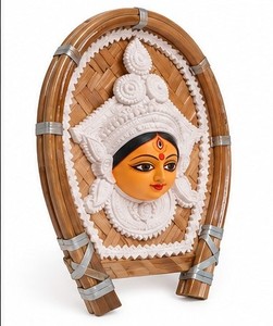 Durga Wooden Wall <b>Hanging</b> Carved Rattan Frame Traditional Style Multifunction Living Room Decor Single Hook Type Installation - Product Image 1
