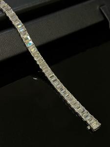 Bracelet à maillons de chaîne RAMDUT IMPEX Clover Hip Hop unisexe, motif floral, diamant taille brillant serti en canal, certifié IGI - Product Image 2