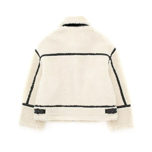 New Sherpa Fashion Fleece Fur All in One <b>Jacket</b> Retro Lapel <b>Long</b> Sleeve Zipper Sherpa <b>Jacket</b> for <b>Men's</b> Pakistani Supplier - Product Image 2