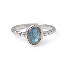 925 Sterling <b>Silver</b> Labradorite Beaded <b>Ring</b> Natural Gemstone Dainty <b>Stacking</b> <b>Ring</b> Minimalist Blue Flash Stone Handmade Jewelry - Product Image 1