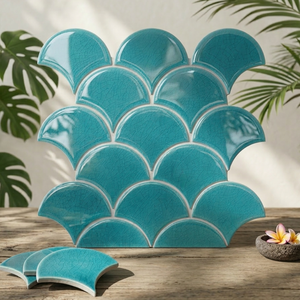 Carreaux de mosaïque en céramique de Bali de première qualité, forme unique, antidérapants, antibactériens, design moderne pour mur de salle de bain, salon, hôtel - Product Image 1